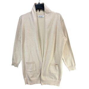 Grace Karin Cardigan Sweater Womens L Beige Open Front Classic Soft Knit Cozy